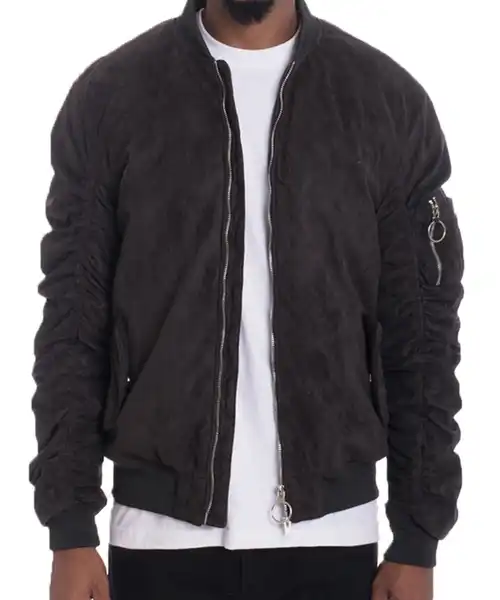 FAUX SUEDE BOMBER