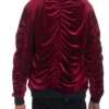 Velour Cinch Sleeve Bomber Jacket - Image 3