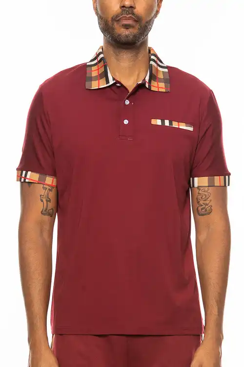 Checkered Detail Polo - Image 7