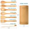 Bamboo Kitchen Utensils Set 8-Pack - Wooden Cooking Utensils - Image 3