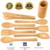 Bamboo Kitchen Utensils Set 8-Pack - Wooden Cooking Utensils - Image 2