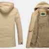 Mens Hooded Military Style Coat - Image 6