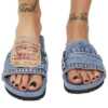 Denim Women's Cool Round Head Flat Slides Blue/Black - Image 5