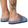Denim Women's Cool Round Head Flat Slides Blue/Black - Image 7