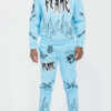 Chenille Flame Sweat Suit