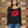 Women Off The Shoulder Lips Shirt - Image 4