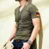 Mens Slim Fit Tee Shirt with Army Badge