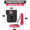 Survival Knife and Flashlight Set - Red Finish - Firefighter - LED - Image 3