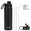 DRINCO® 22oz Stainless Steel Sport Water Bottle - Black - Image 3