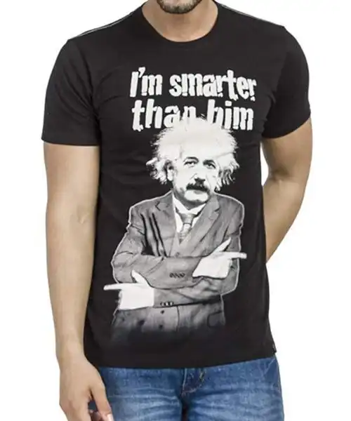 Einstein I'm Smarter Black Half Sleeve Men T-Shirt