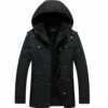 Mens Hooded Military Style Coat - Image 2