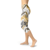 white marble w/ black gold lines capri leggings