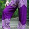 purple floral women boho pants hippie pants yoga pants
