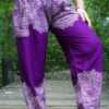 purple floral women boho pants hippie pants yoga pants