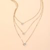 zircon necklace multi layer five pointed star love water drop pendant