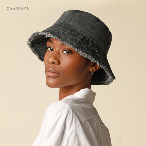 1_bh201ch_model_vintage.jpg Frayed Bucket Hat