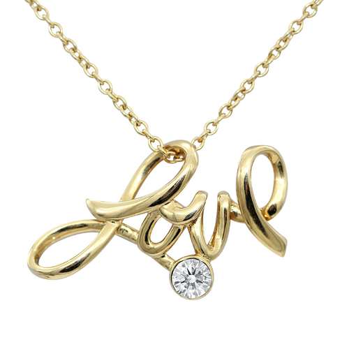SAFN018__83185.jpg Love Necklace 24K Gold Plated with Crystal Pendant
